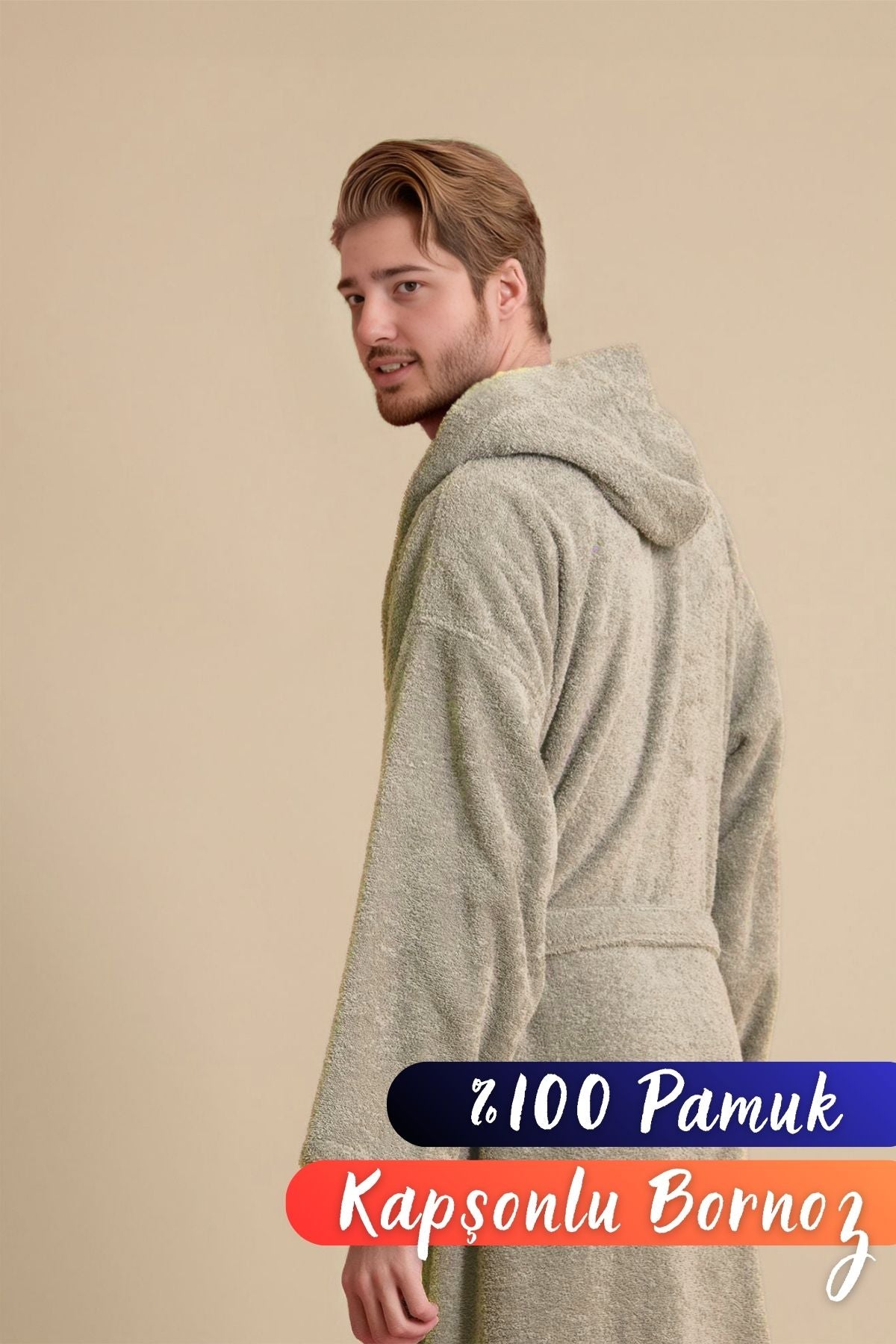 Unisex Pamuk Kapüşonlu Erkek Bornoz | Kadın Bornoz