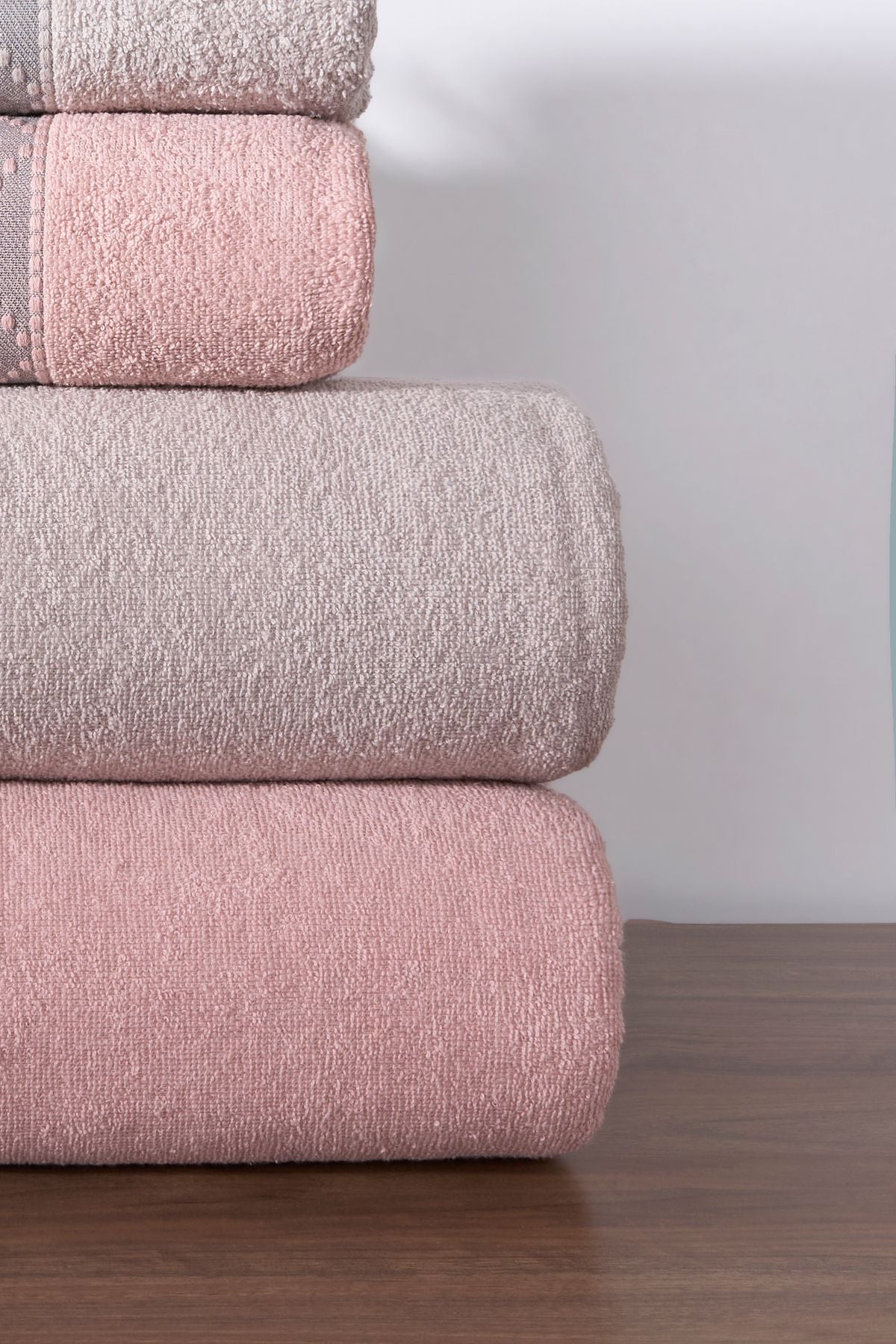 Zenra 4'lü Banyo Havlu Seti Hamam Takımı 100% Pamuk